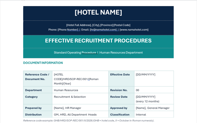 Effective Recruitment Procedure SOP