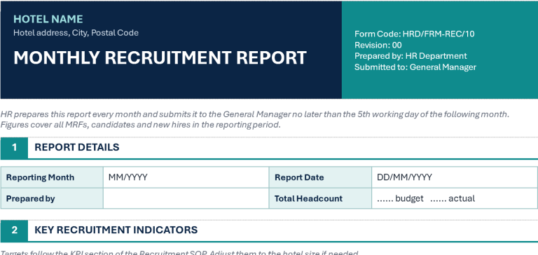 Monthly Recruitment Report