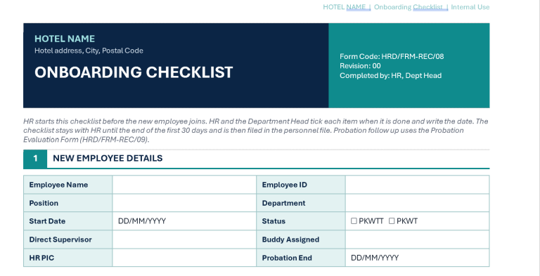 Onboarding Checklist