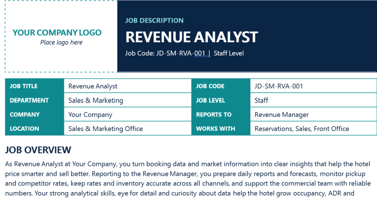 Revenue Analyst Job Description Template